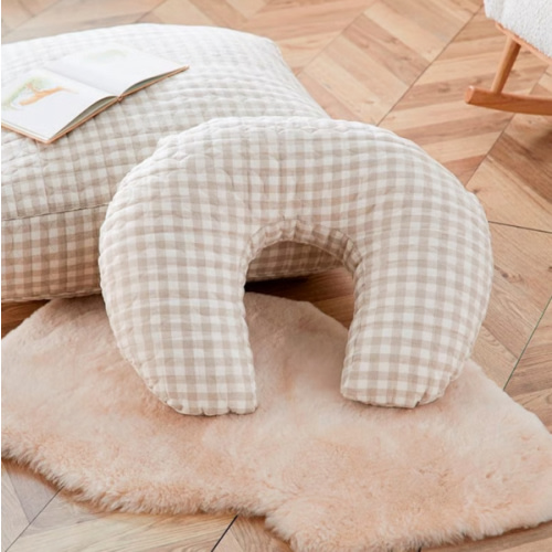 Adairs Baby - Vintage Washed Linen Check Nursing Pillow | Adairs