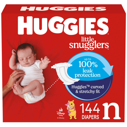 Huggies Little Snugglers Baby Diapers, Size Newborn (up to 10 lbs), 144 Ct