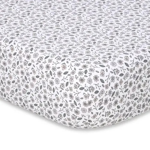 Bilbi Cot Sheet Jersey Wildflower Pink | Baby Bunting AU