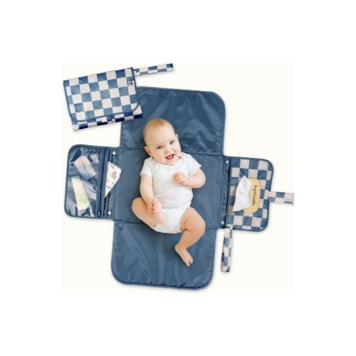 Portable/Foldable Waterproof Diaper Changing Pad with Smart Wipes Pocket