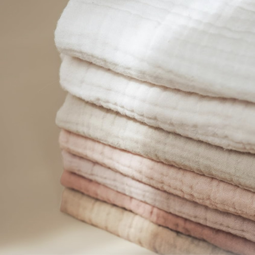 Konssy Baby Muslin Washcloths 7-Pack, 100% Cotton Baby Bath Washcloths, Soft & Absorbent Wash Cloths and Burp Cloths for Newborn Kids Girls & Boys, 11x11 inches