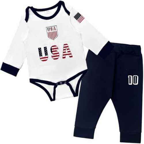 Baby Soccer Bodysuit Jersey Soccer Bodysuit Pant Set for Boys & Girls Football Tops Clothes for Fans