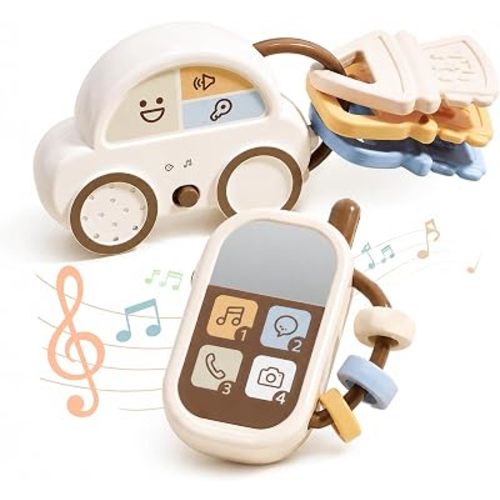 Baby Musical Car Toys and Toy Phone Set for Babies 6-12 Months for Stroller