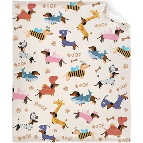 SUPERICH Dachshund Dogs Baby Blanket Gifts Super Soft Swaddle Newborn Cozy Baby Receiving Blanket Stroller Throw Blanket 40x30 in for Puppy