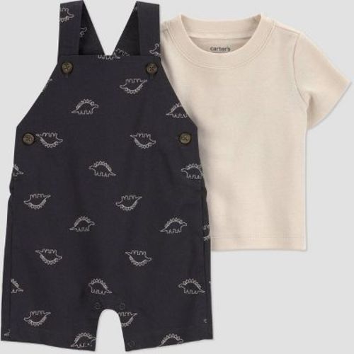 Carter's Just One You® Baby Boys' Dinosaur Shortalls Set - Black 6M