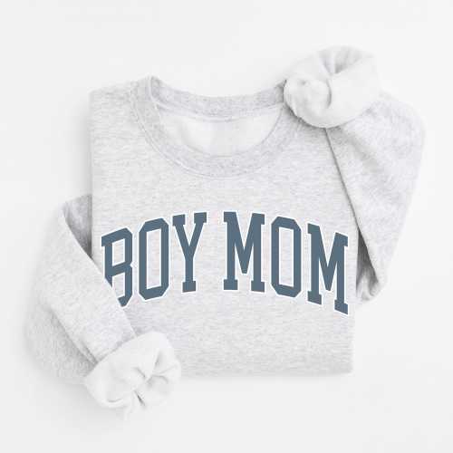Boy Mom Sweatshirt, Retro Collegiate Style Mama Crewneck, Varsity Boy Mom Pullover, Gift for Mom of Boys, Unisex Mama Bear Sweater