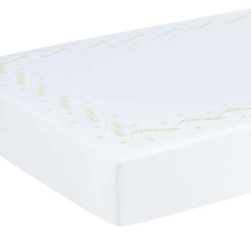 Embroidered Crib Sheet - Meadow
