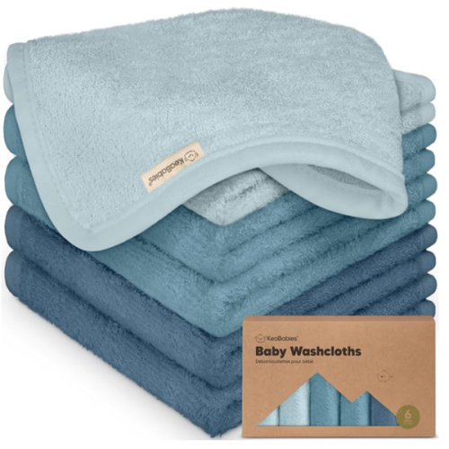 6-Pack Baby Washcloths, Soft Absorbent Washcloths for Face, Body (Depths)