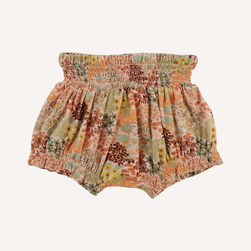 smocked waist bloomer | pink ditsy garden | bamboo – kate quinn 3-6months