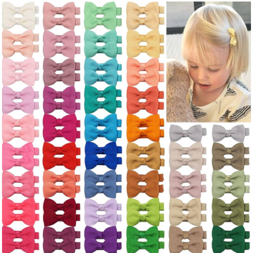 CLLOT Hair Clip 90PCS, Baby Girls Fully Lined Baby Bows Hair Pins Tiny 2' Hair Bows Alligator Clips for Infants Toddlers in Pairs