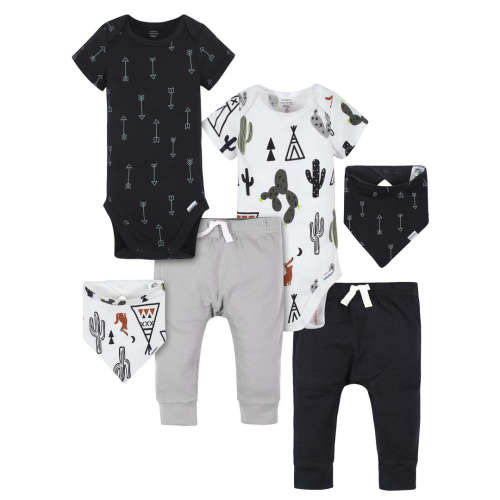6-Piece Baby Boys Desert & Arrows Organic Onesies® Bodysuits, Pants, & – Gerber Childrenswear