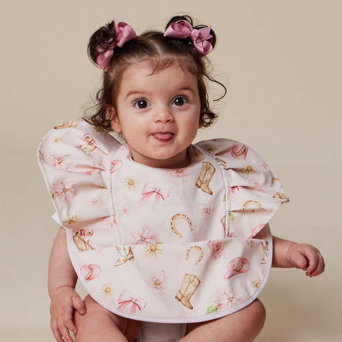 Boots & Bows Frill Snuggle Bib