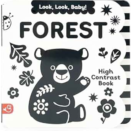 Look, Look, Baby! Forest: Black and White High Contrast Tummy Time Book for Newborns