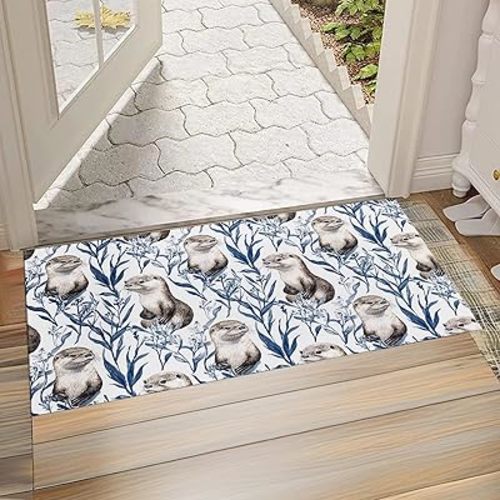 Otter Indoor Door Mat, Non-Woven Fabric Door Mat, Anti-Slip Backing Welcome Mat for Front Door, Indoor Entrance, Kitchen, Bedroom, Living Room - Durable Floor Mat for Home Decor & All Seasons