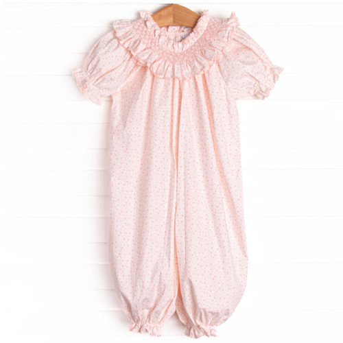 Powder Pink Petals Smocked Romper, Pink – Stitchy Fish