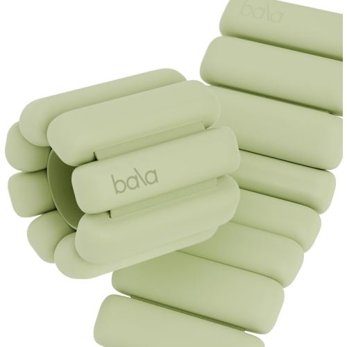 Bala Bangles Wrist & Ankle Weights for Women & Men - 1 lb Adjustable Weighted Bands - Soft Silicone Arm & Leg Weights for Pilates, Yoga, Walking, Barre, Home Workout & Strength Training Exercise