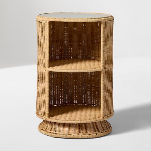 Billie Rattan Storage Side Table