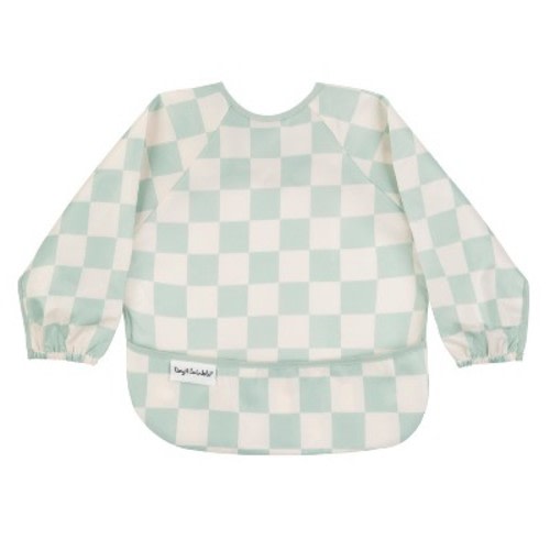 Tiny Twinkle Mess-Proof/Waterproof Long-Sleeve Baby Bib, Machine Washable Smock for Eating