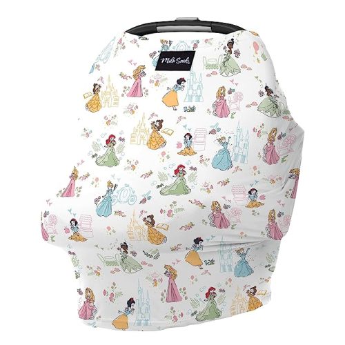 Milk Snob Original Disney Princess 5-in-1 Cover, Added Privacy for Breastfeeding, Baby Car Seat, Carrier, Stroller, High Chair, Shopping Cart, Lounger Canopy - Newborn Essentials, Nursing Top