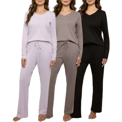 Real Essentials 3 Pack Women's Soft Cotton Long Sleeve Pajam - TikTok Shop