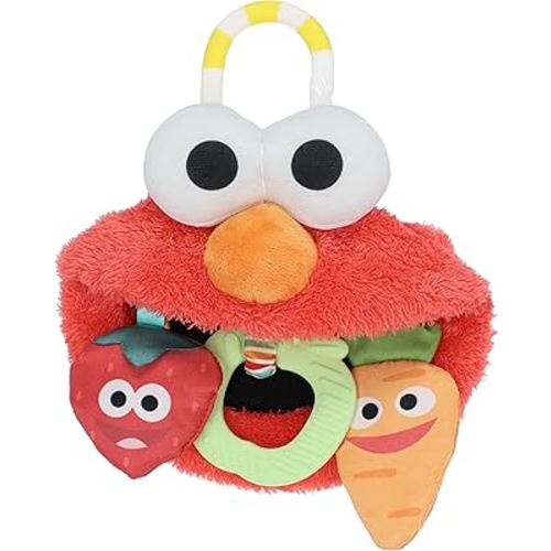 KIDS PREFERRED Sesame Street Elmo On The Go Activity Toy with Silicone Teether for Newborns