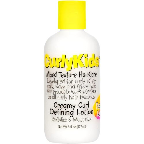 CurlyKids Curl Defining Lotion – Lightweight Creamy Hair Lotion for Frizz-Free, Soft & Defined Curls – Kids Haircare for Curly, Kinky, Coily & Wavy Hair – Moisturizing & Non-Crunchy Formula, 6oz