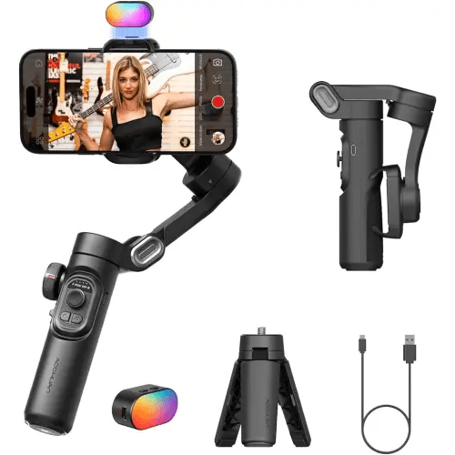 Gimbal Stabilizer Smartphone iPhone Video: iPhone Stabilizer Gimbal Smartphone Foldable 3-Axis Handheld Portable Android Gimbal TikTok YouTube Vlog Recording AOCHUAN Smart XE Series (Smart XE KIT)