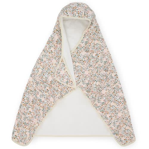Little Unicorn Hooded Bath Towel | Absorbent Cotton & Terry Blend | Larger Size for Baby & Toddlers, 1-6 Years (Pressed Petals)