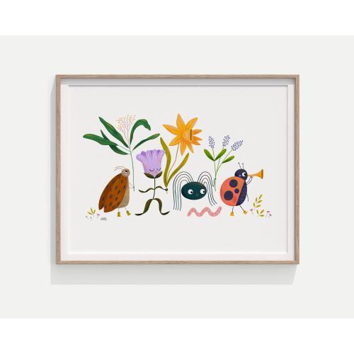 Bug Art Bug Wall Art Insect Wall Art Insect Art Kids Art Prints Nursery Art Whimsical Art Colorful Wall Art Eclectic Wall Art Kids Room