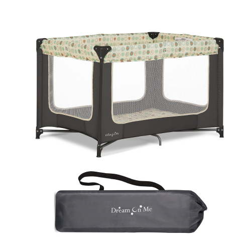Dream on Me Zodiak Baby Play Yard, Portable Playpen Travel Bed with Carry Bag & Shoulder Strap, Grey, Unisex