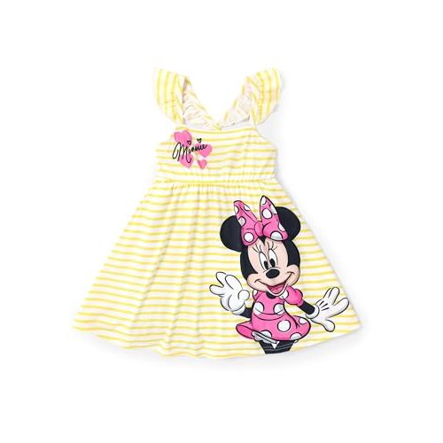Disney Princess Minnie Mouse Frozen Elsa Girls Dress Ruffle Sleeveless Criss Cross Sundress Summer Clothes Baby to Toddler