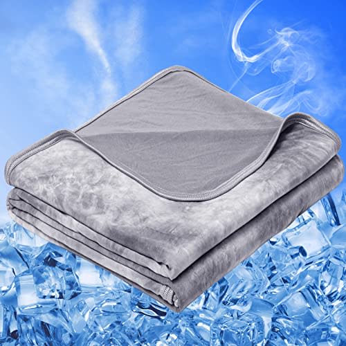 inhand Cooling Blanket King Size for Hot Sleepers (90"x108", Gray) | Absorbs Heat to Keep Adults Cool For Summer Nights Sweats, Thin Cold Lightweight Blanket for Couch Bed