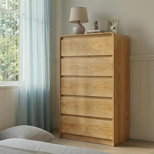 5-Drawer Dresser, Modern Chest of Drawers for Bedroom, Large Closet Dressers with Drawers, Wooden Drawer Dresser for Bedroom, Living Room, Hallway (5 Drawers)
