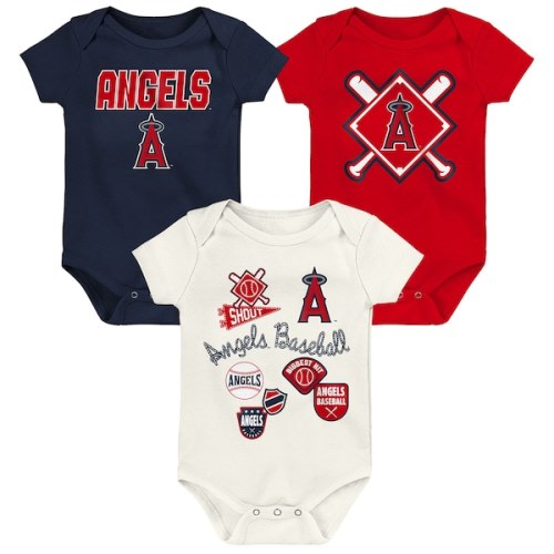 Newborn Los Angeles Angels Outerstuff Home Plate 3-Piece Creeper Set
