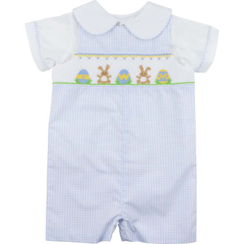 Smocked Windowpane Easter Jon Jon Set