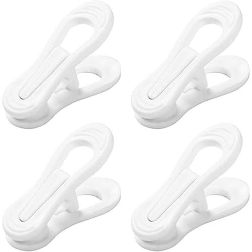 20 Pcs Multi-Purpose Clips for Hangers, White Clothes Hanger Clips, Standard Plastic Hanger