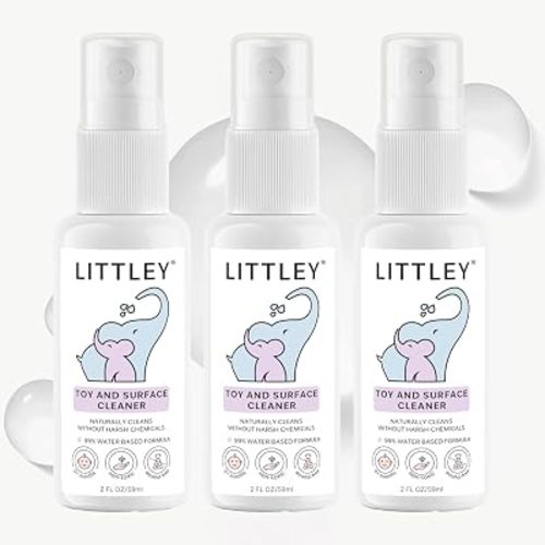Littley Toy & Surface Cleaner | 3 Pack | Alcohol-Free HOCl Spray for Baby Toys & High-Touch Surfaces | Fragrance-Free Formula | Gentle Cleaning for Everyday Messes | 2 oz