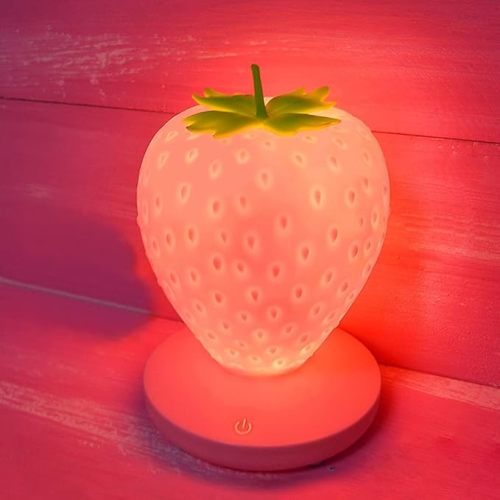 Strawberry Lamp, USB Rechargeable Night Light, Strawberry Room Decor