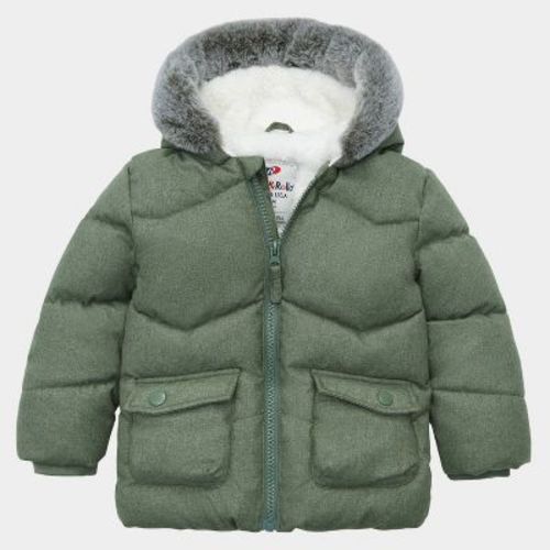 Rokka&Rolla Infant Boys' Puffer Coat Baby Hooded Winter Jacket-Pine Green, size 6-9 Months