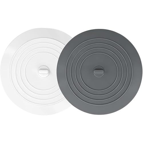 V-TOP Tub Stopper 2 Pack, 6 inches Large Silicone Drain Plug Hair Stopper Flat Suction Cover for Kitchen Gadgets Bathroom Accessories and Laundry