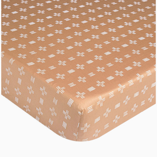 CRANE BABY Cotton Sateen Crib Fitted Sheet - Copper Dash