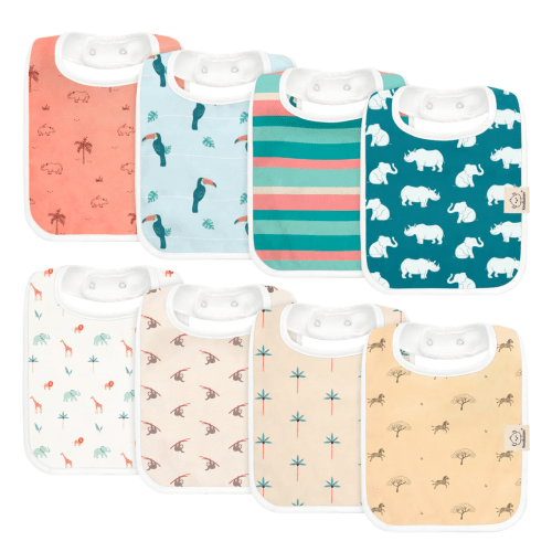 8-Pack Coast Drool Bibs Wildscape