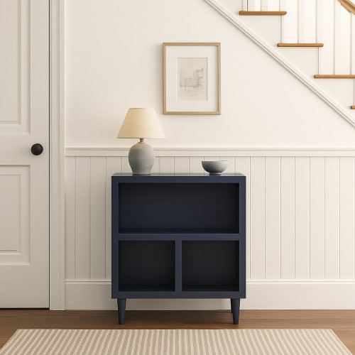 Ebern Designs Luna 2-shelf Bookcase in Deep Blue
