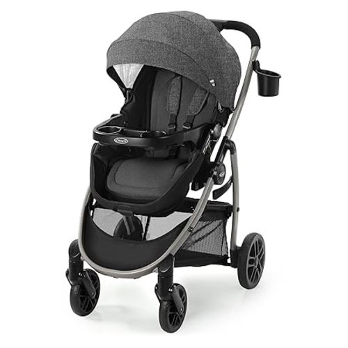 Graco Modes Pramette Stroller, 3-in-1 Baby Stroller, 3 Modes: Infant Car Seat Carrier (Car Seat Not Included), Infant Pramette to Toddler Stroller with Reversible Seat and One-Hand Fold, Redmond