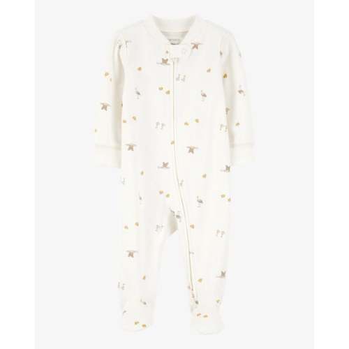 Baby Mini Bird Print 2-Way Zip Cotton Sleep & Play Pajamas - Carter's | Carter's