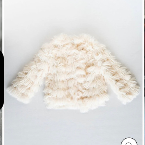 Fatima Faux Shag Layered Jacket - White - Bailey's Blossoms - 9-12 Months