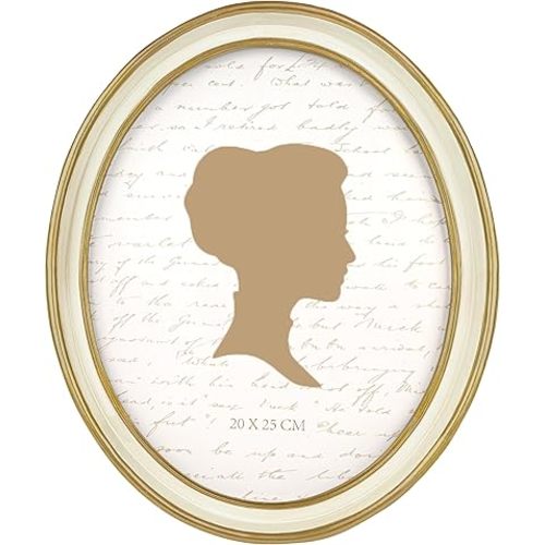 AELS 8x10 Inch Vintage Picture Frame, Elegant Antique Photo Frames with Glass Front, Photo Display, Tabletop Wall Hanging, Gift Ideas, Off-white Oval with Gold Trim