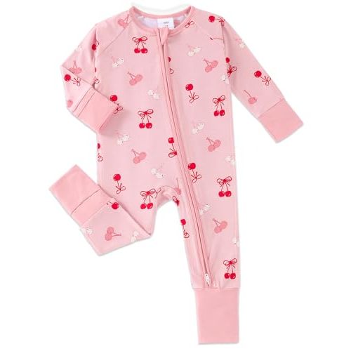 Cabahata Baby Footless Pajamas with Mittens and Feet Cuffs Viscose of Bamboo Cartoon Infant Boys Girls Zippy Pjs Romper