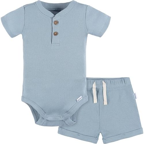 Gerber Unisex Baby Bodysuit and Short Set