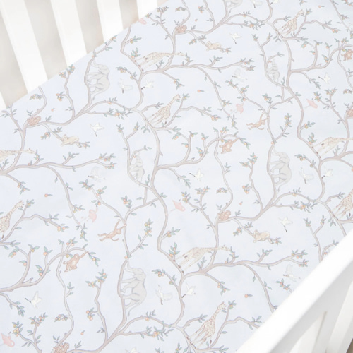 Animal Parade Crib Sheet - Blue